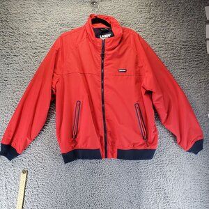 Lands End Jacket Mens XL Red Zip-Up Nylon Mesh Lined Windbreaker Gorpcore